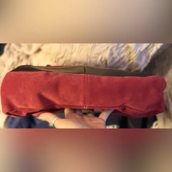 Dooney & Bourke Vintage Safari Suede Hobo Bag (Red/Brown) - EUC - Picture 10 of 16